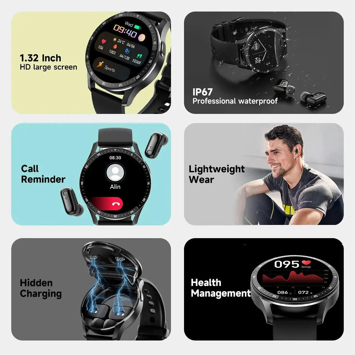 Alles in einem: Smartwatch mit Kopfhörer für Fitness und Gesundheit - Raffiniertedinge Alles in einem: Smartwatch mit Kopfhörer für Fitness und Gesundheit - Raffiniertedinge